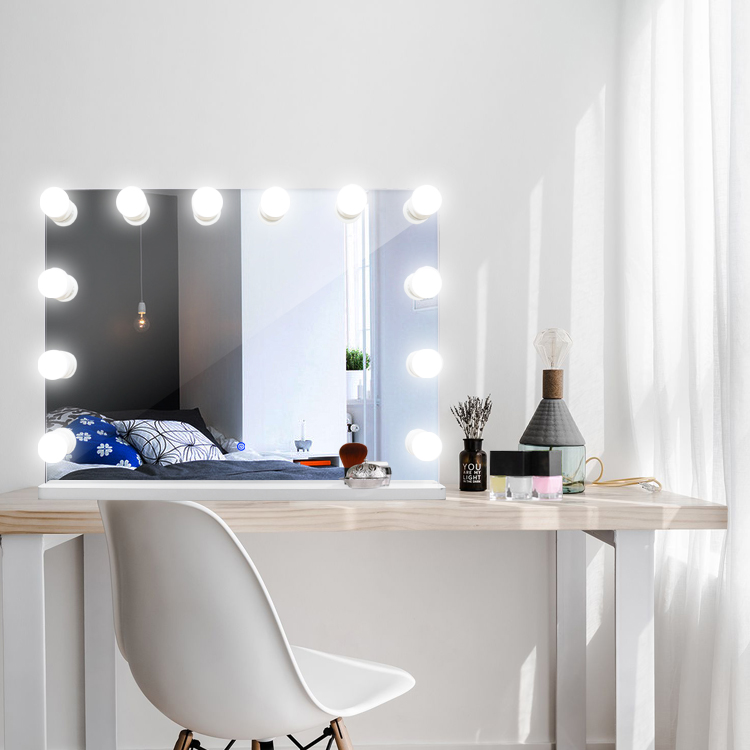 Desktop 12 pcs Bulbs Actress use Makeup Mirror Hollywood Mirror