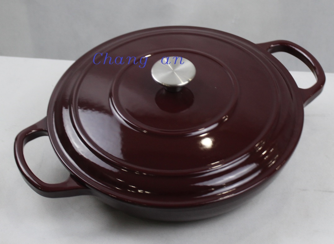 30CM cast iron shallow pot ,dutch oven,casserole