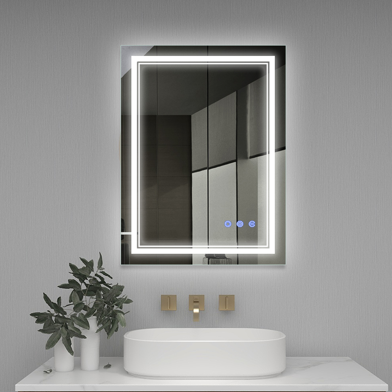 Wall-mounted led bathroom mirror
