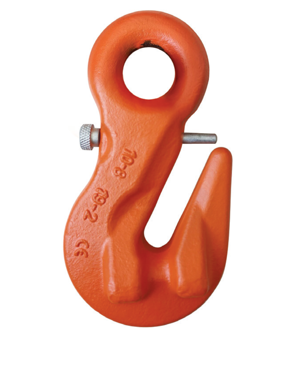 G80 eye grab hook with safety pin