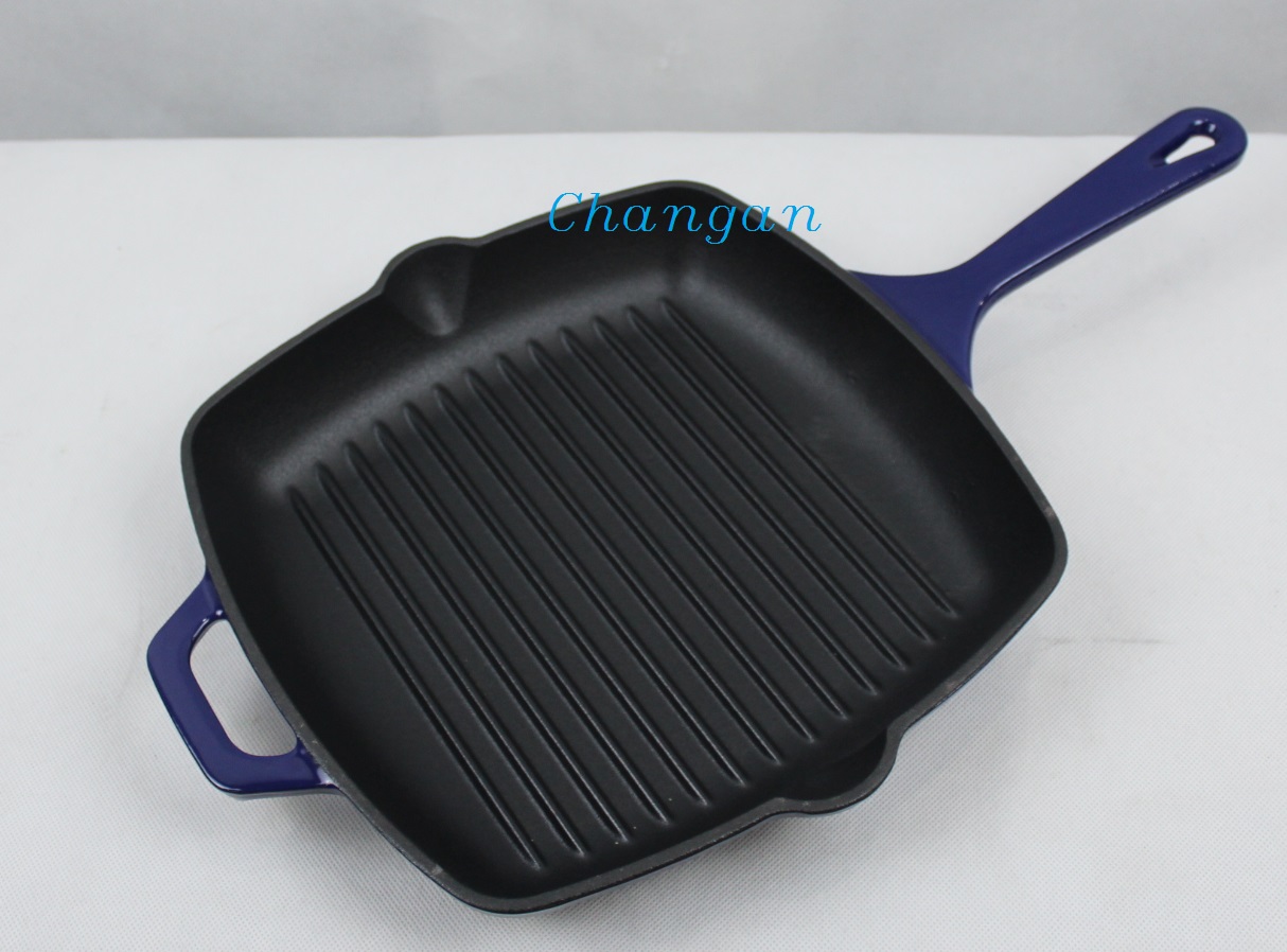 27cm cast iron square grill pan