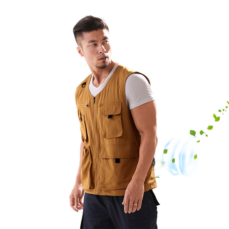 Vinmori Japanese Best Sale Latest New Style Indoor Outdoor Working Zip Air Conditioner Men Vest