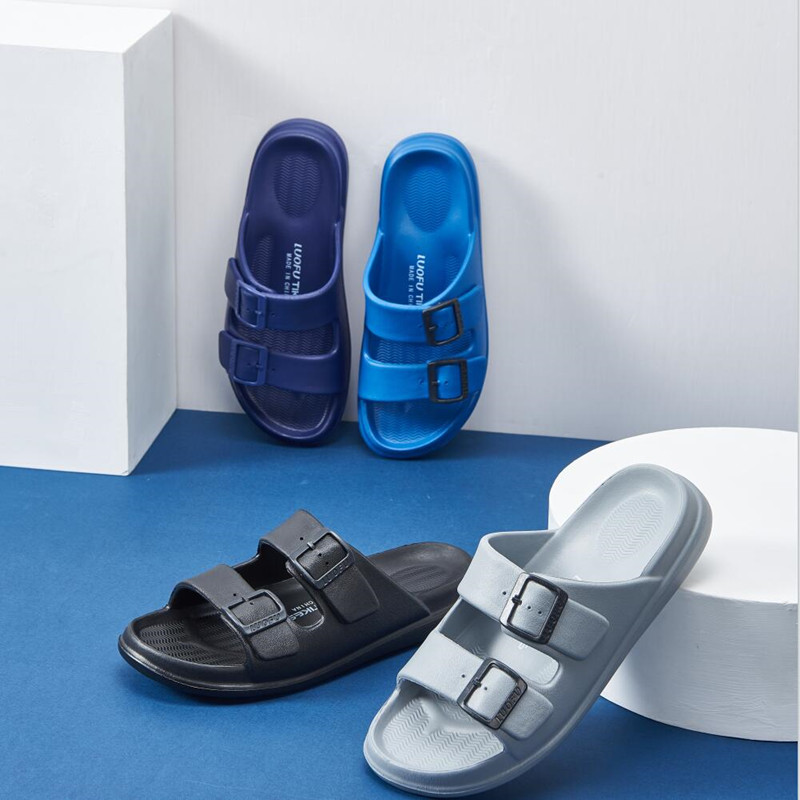 LUOFU funky non-skid leisure double buckle eva men sandal