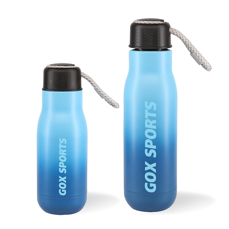 GOX Double Wall Vacuum Insulated Stainless Steel Water Bottle With Carry Cord For Sports For Travel