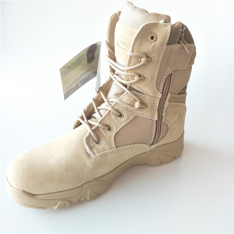 Waterproof Quick-Release Zip Cow Leather Cushioning Combat Desert Tactical Army Military Boots