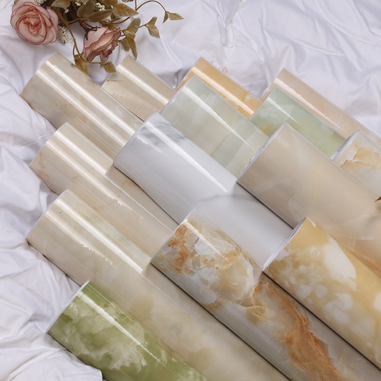 marble PVC self adhesive glossy wallpaper