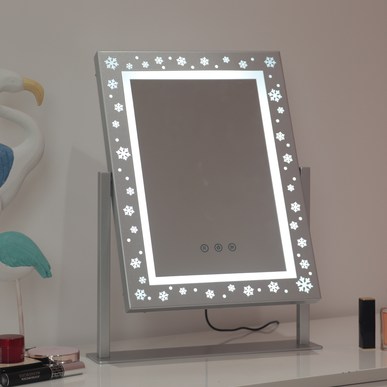 Space Saved 360 Degree Rotatable Star Desktop led Vanity Mirror