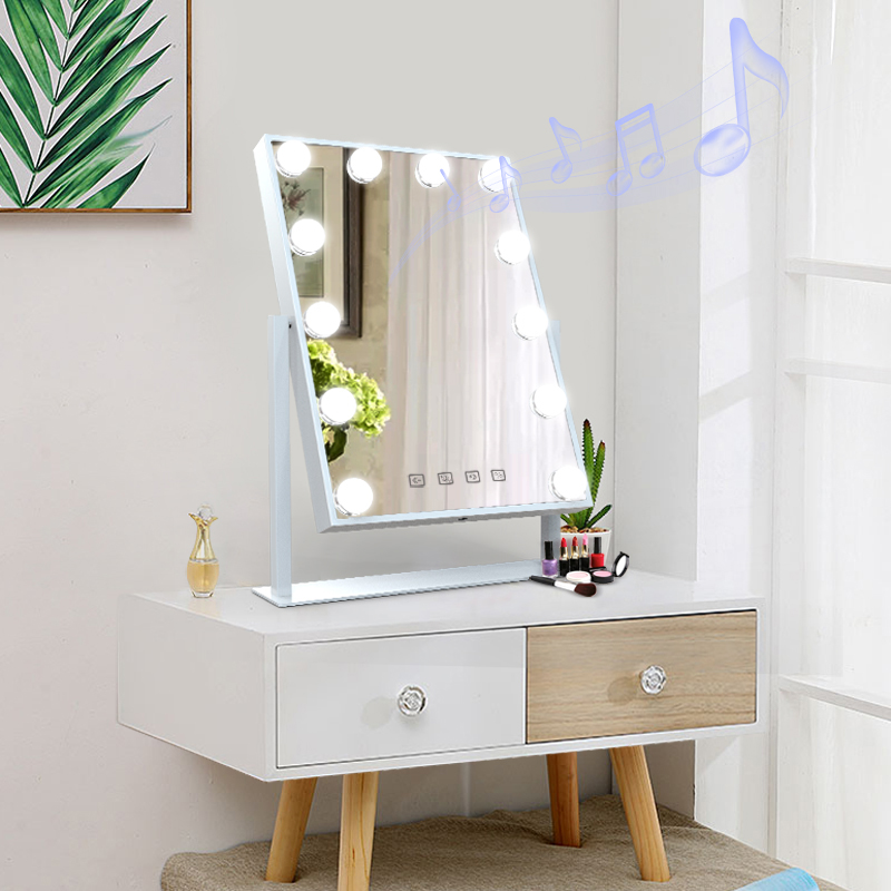 Amazon Hot-sale Desktop Round Corner Led Hollywood Bulb Mirror