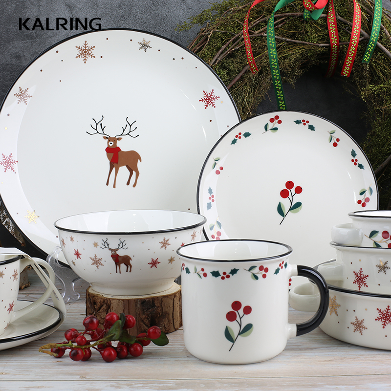 KALRING New Bone China mug/travel mug/cup and saucer/plate with decal Matte grey grid