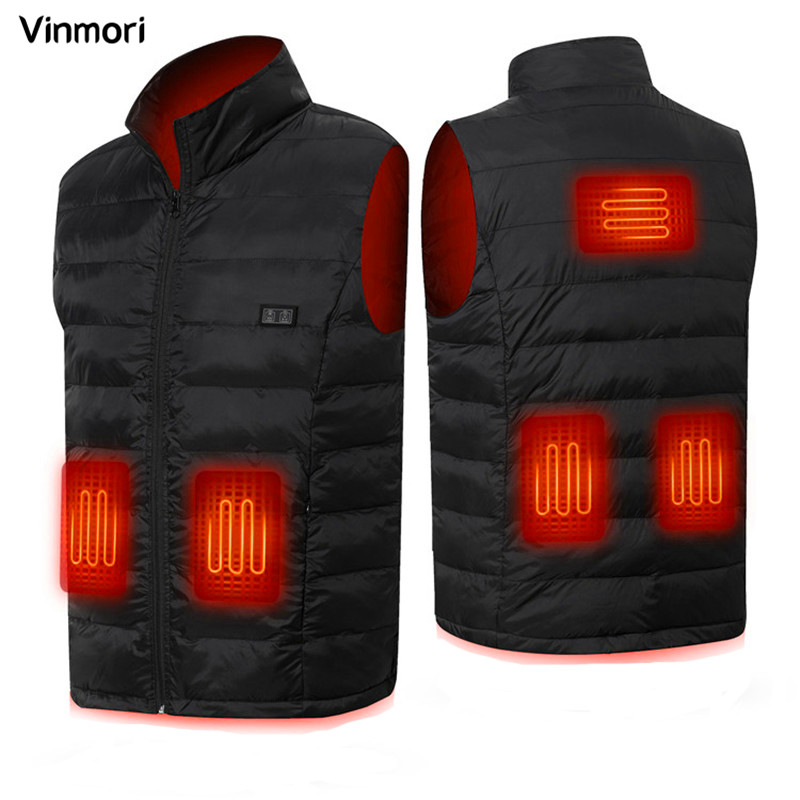 VINMORI Winter Snow Skiing Outdoor Waterproof Rechargeable Battery Warm Lightweight Heated Vest