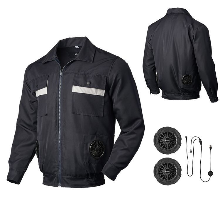 Vinmori Summer Artifact Air Conditioner Workwear Cooling Fan Jacket For Men Women