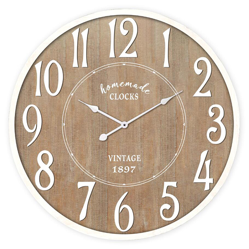 Luckywind Vintage 1897 Big Modern Farmhouse Wood Crafts Hanging Clock Wall For Crafts Home Decor