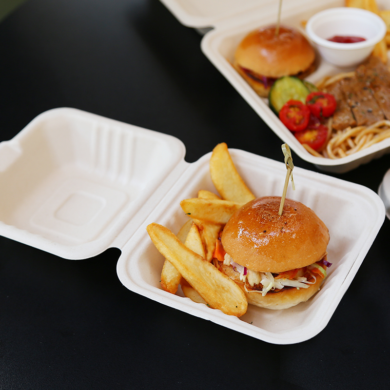 Bagasse 6inch Hamburger Clamshell