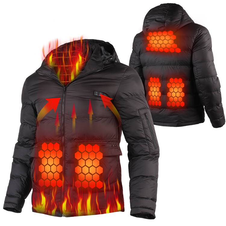 Vinmori Intelligent Electric Heated Jacket USB Charging Jacket Heated Clothing Down Jacket