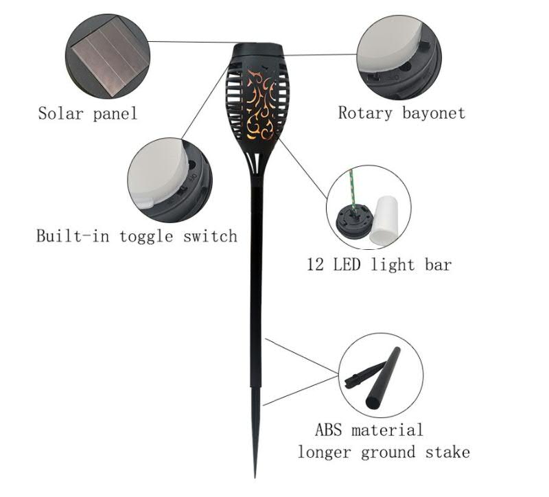 12LED Mini Solar Flame Light