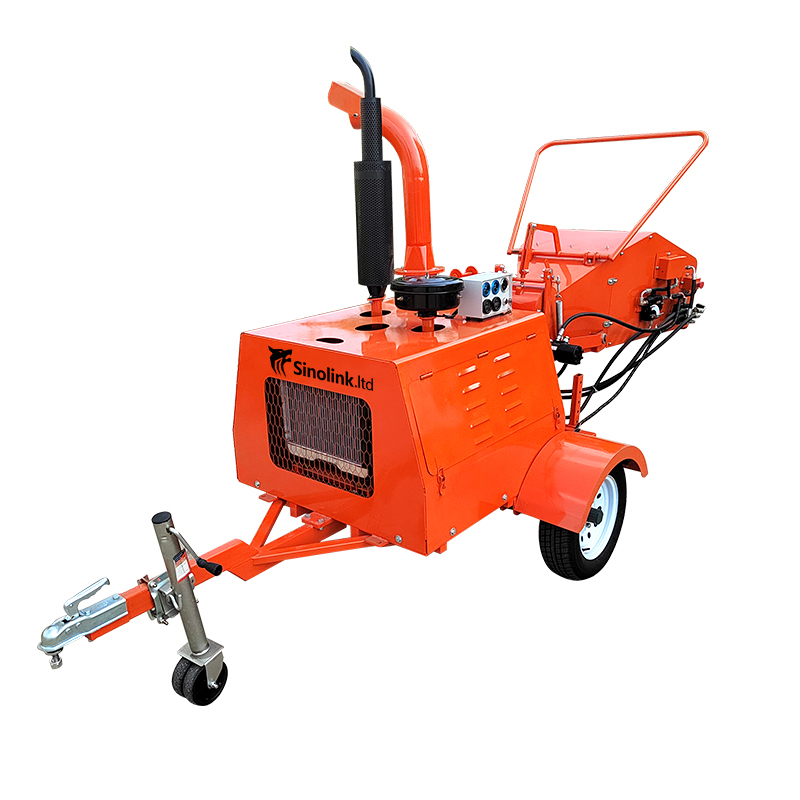 SINOLINK DWC18/22 Diesel Engine Powered ATV Towed Garden Machine Tool Wood Chipper Shredder Max 20cm Chipping diameter