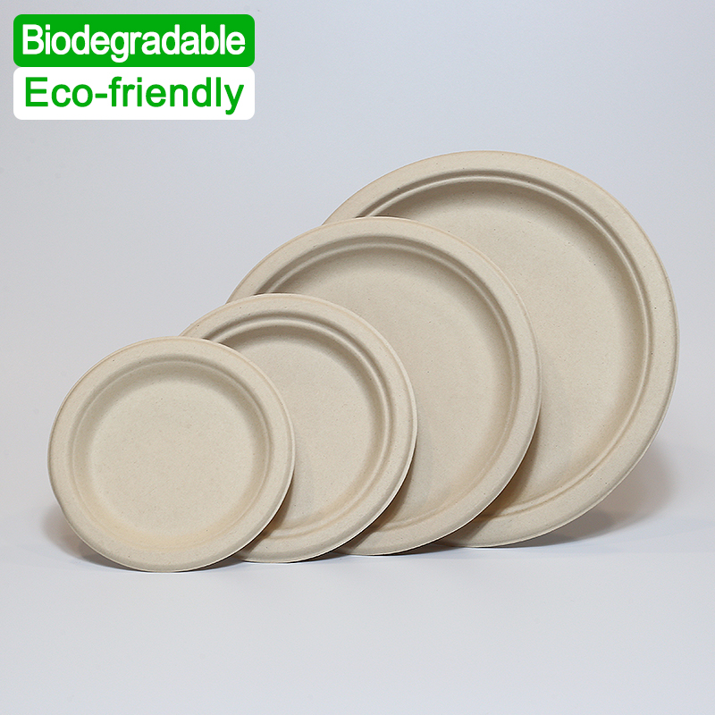Compostable Sugarcane Disposable Bagasse Paper Plate 6",7",8.86",10"