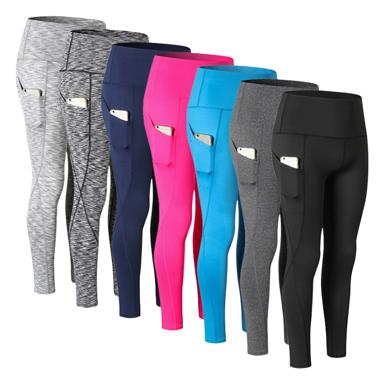 Vinmori Hot sale women fitness with pocket workout yoga fitness womens running compression exercise