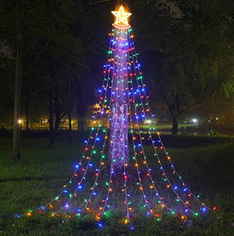 Led five-pointed star waterfall light
