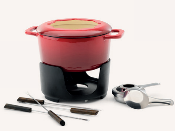 20CM cast iron enameled fondue set