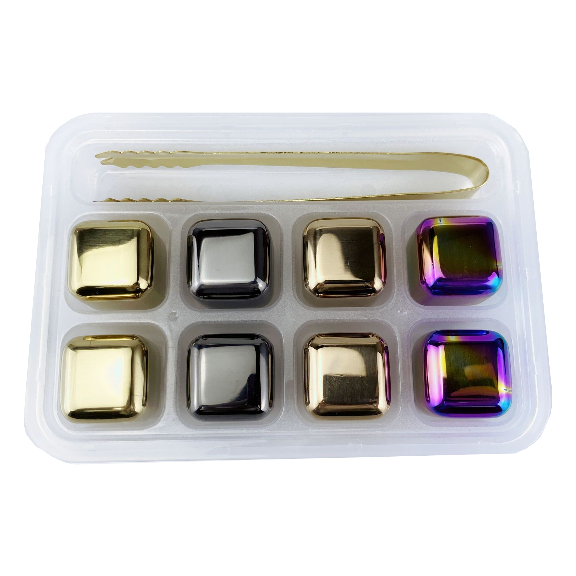 Stainless Steel Ice Cube With Tongs Whiskey Ice Cube Stone Whiskey Rocks Set