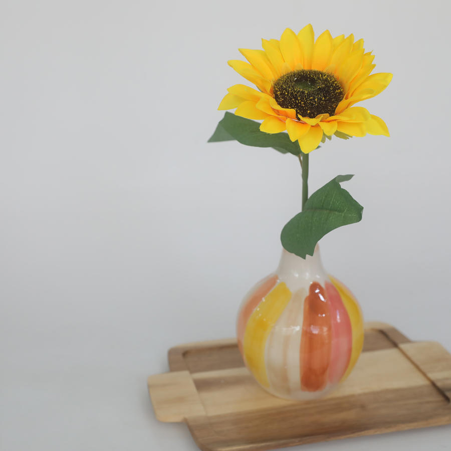 ceramic vase Wholesale Modern Decoration sunflower Ceramic Body Face Vase For Flower