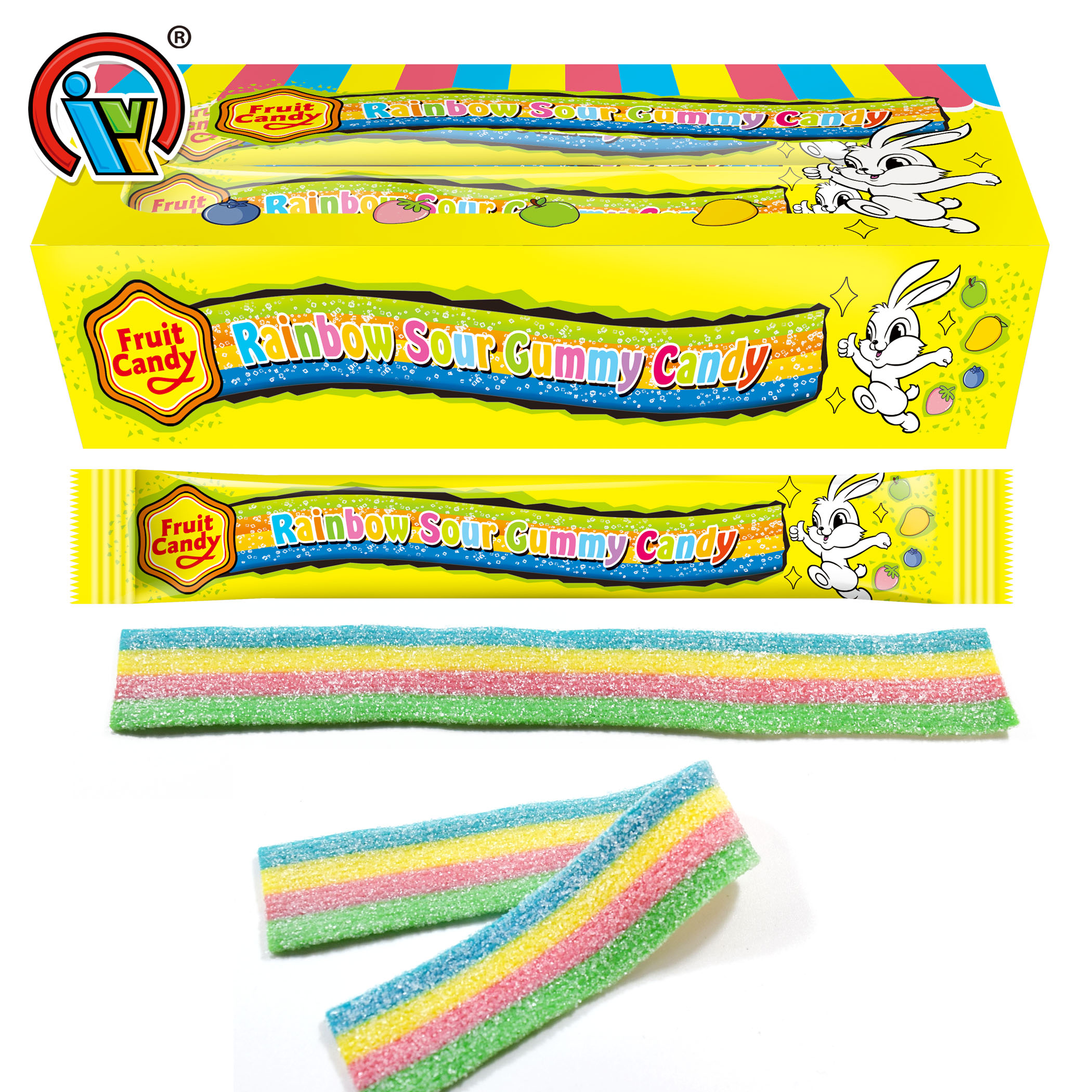 Sour Belt Rainbow Gummy Candy