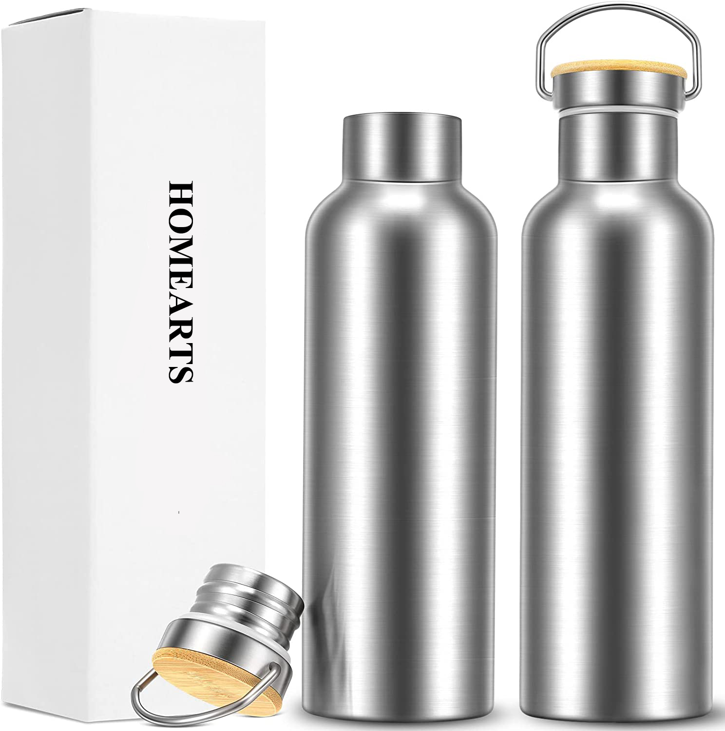 Bamboo Top Lid Sport Bottle 500ml 750ml 1000ml 3