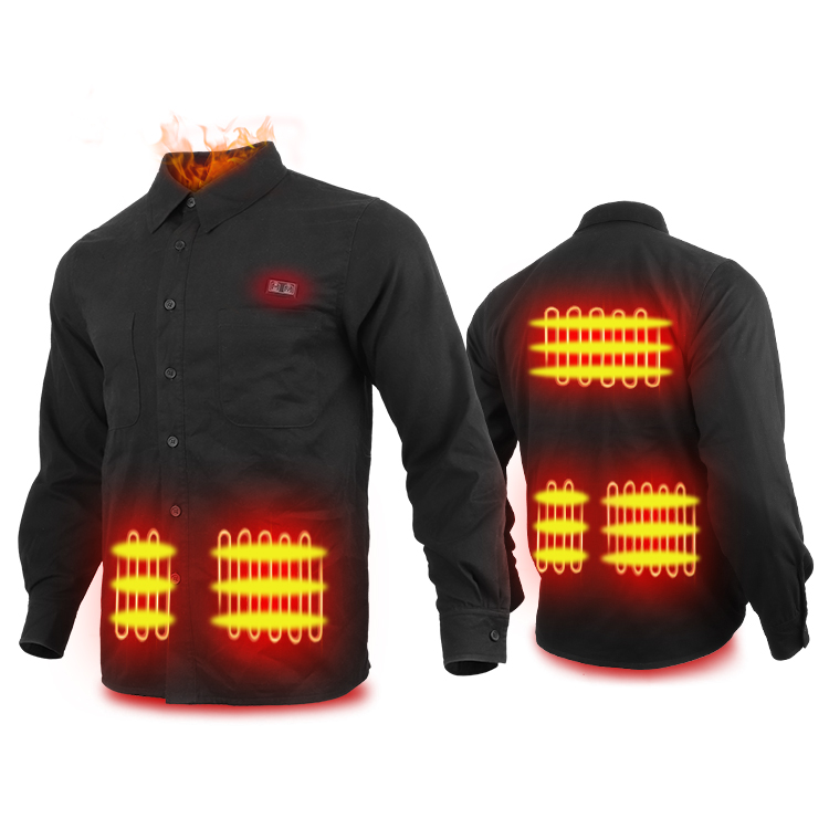 Vinmori Cheap China Wholesale Heated Clothing Thermal Electric Heated Long Sleeve Shirt