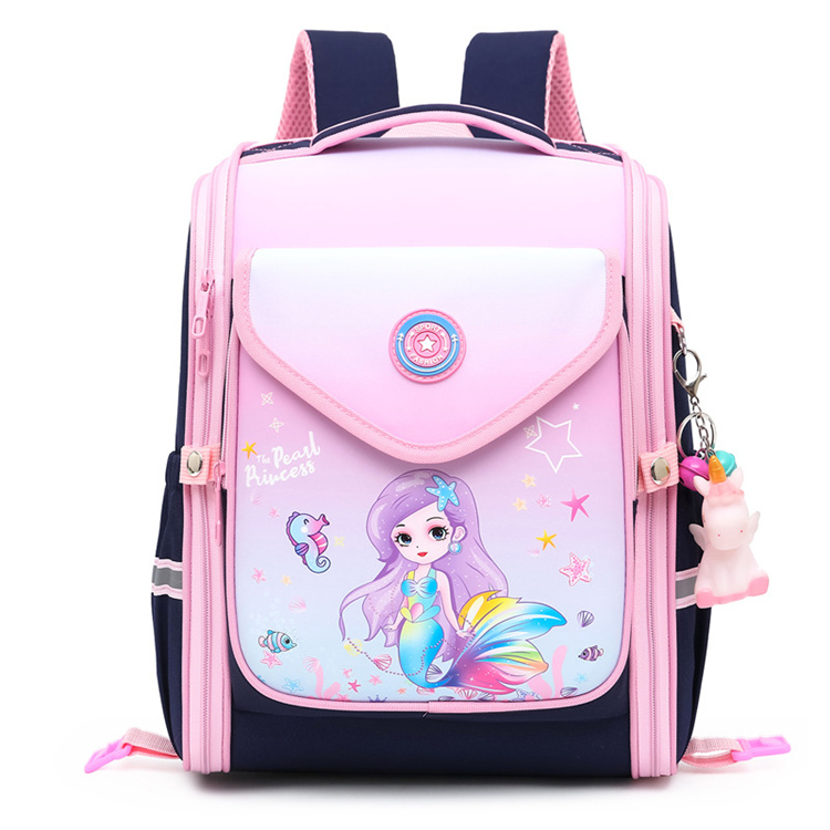 New trolley schoolbag mermaid primary school schoolbag girl