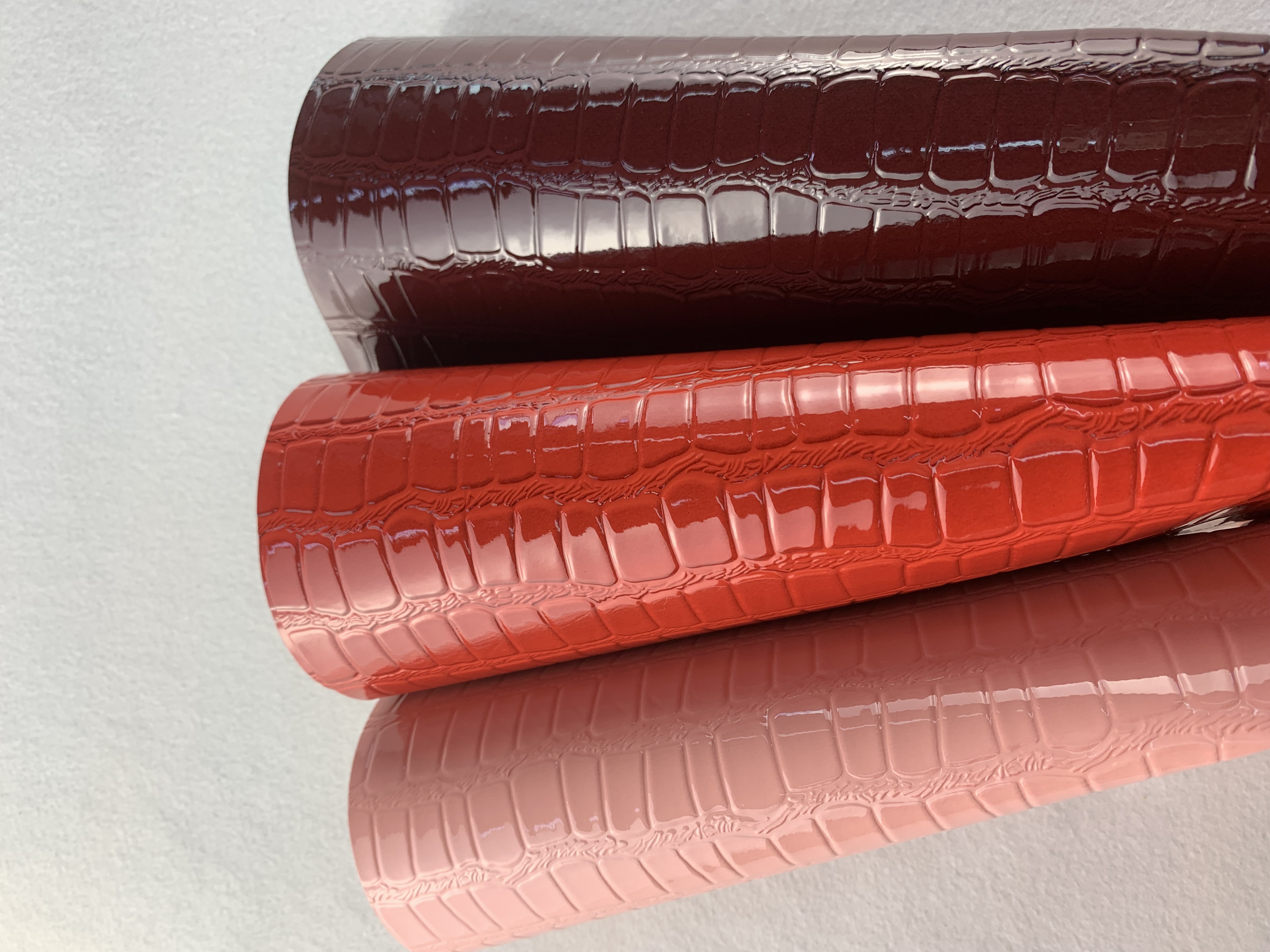 Glossy Embossin Artificial PU Leather,Stone Pattern
