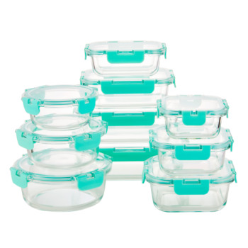 Glass food storage container with detached lid