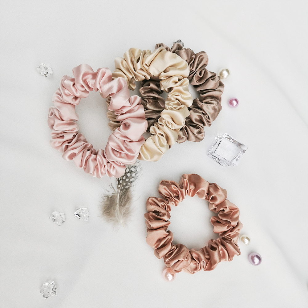 22momme Pure Silk Scrunchies Width 2.5cm 100% Silk Scrunchies for Women