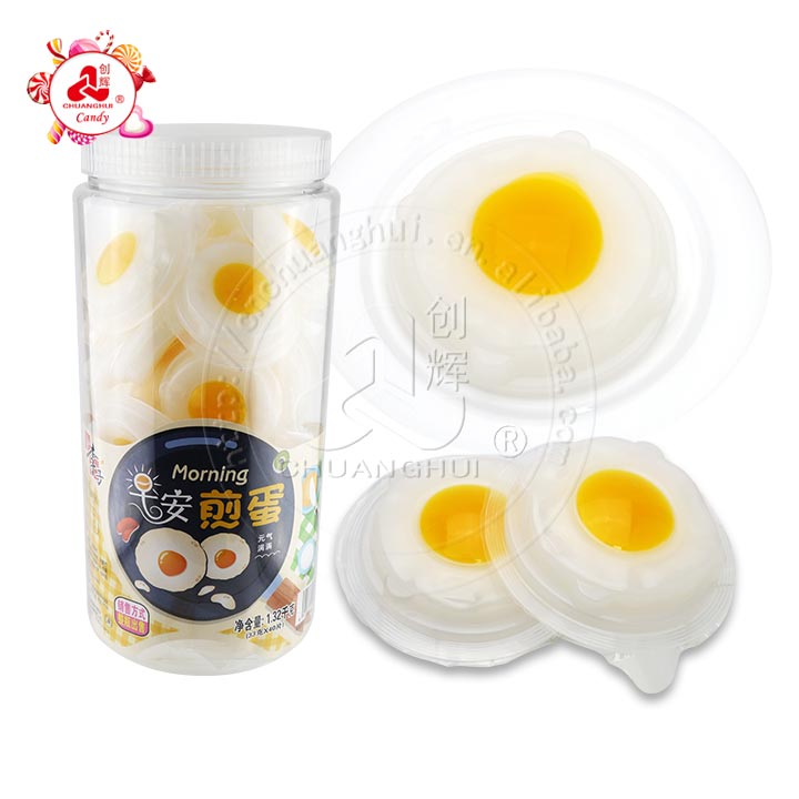 Assorted fruit flavor fried egg shape jelly candy egg jelly pudding