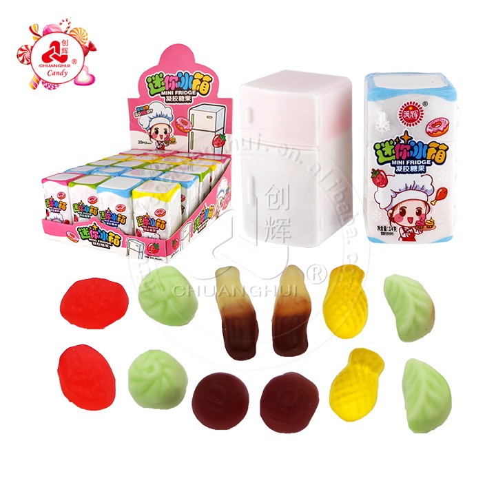 Assorted gummy soft candy with in cartoon Mini Fridge toy candy