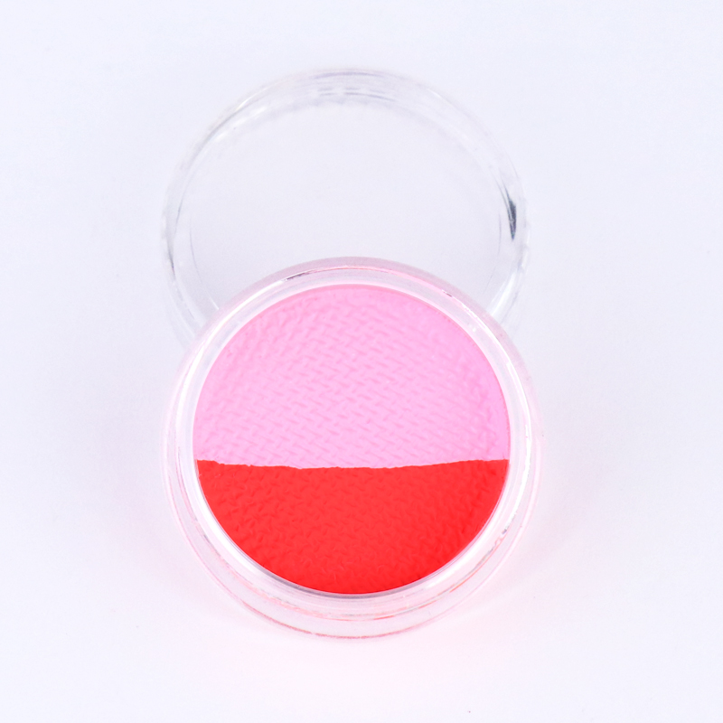 Water activated two colors split makeup
