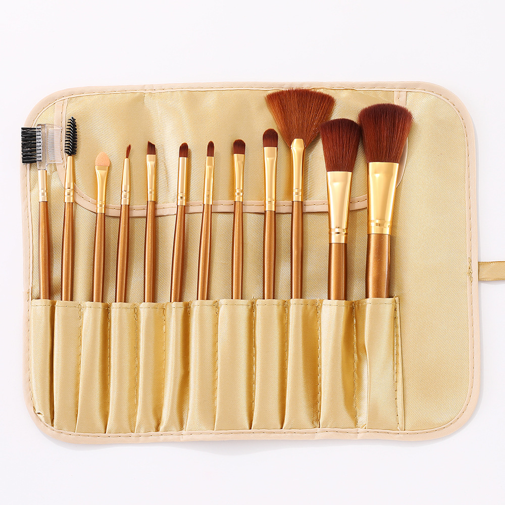 Makeup brush set 12 storage bag Eyebrow brush powder eye shadow blush brush mascara brush
