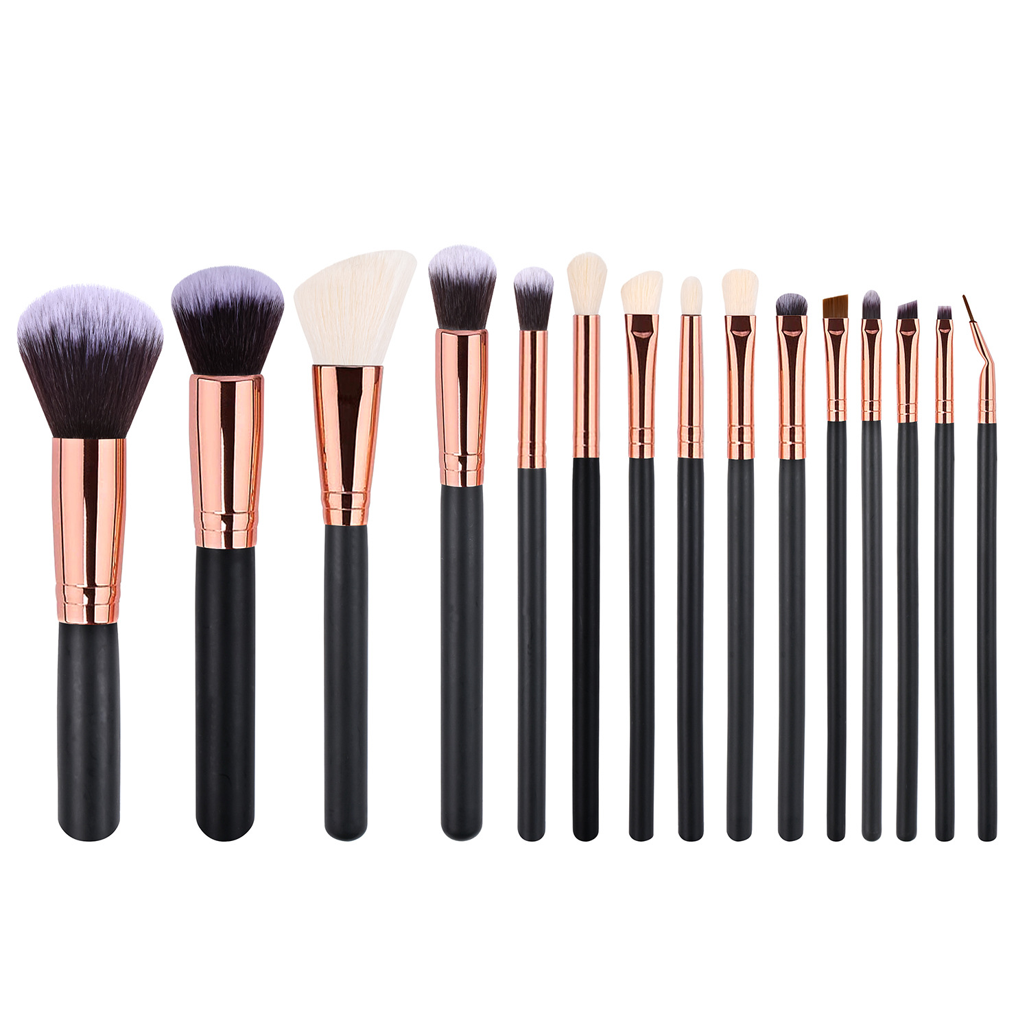 Rose Gold 15 brush set nylon brush set