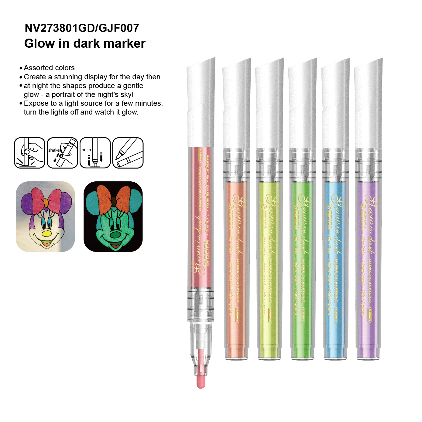 Glow in dark marker