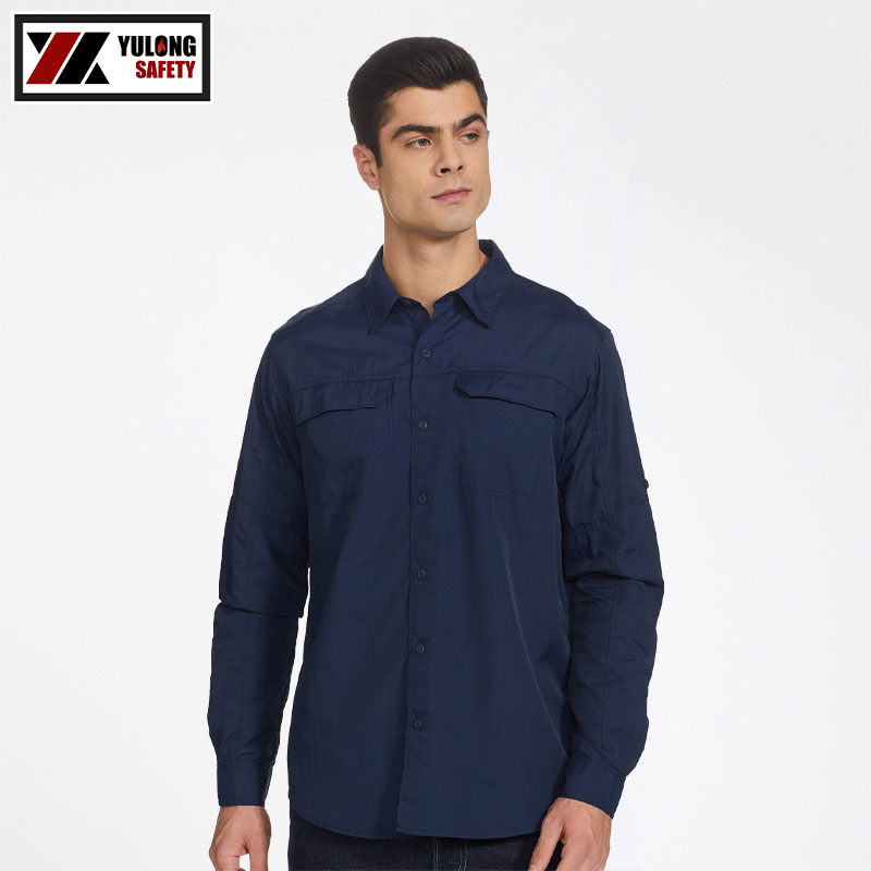 Yulong factory exports leisure Multi Pocket long sleeved shirts to Japan