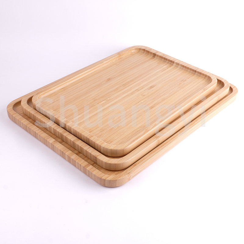 Bamboo trays with 3 different sizes set