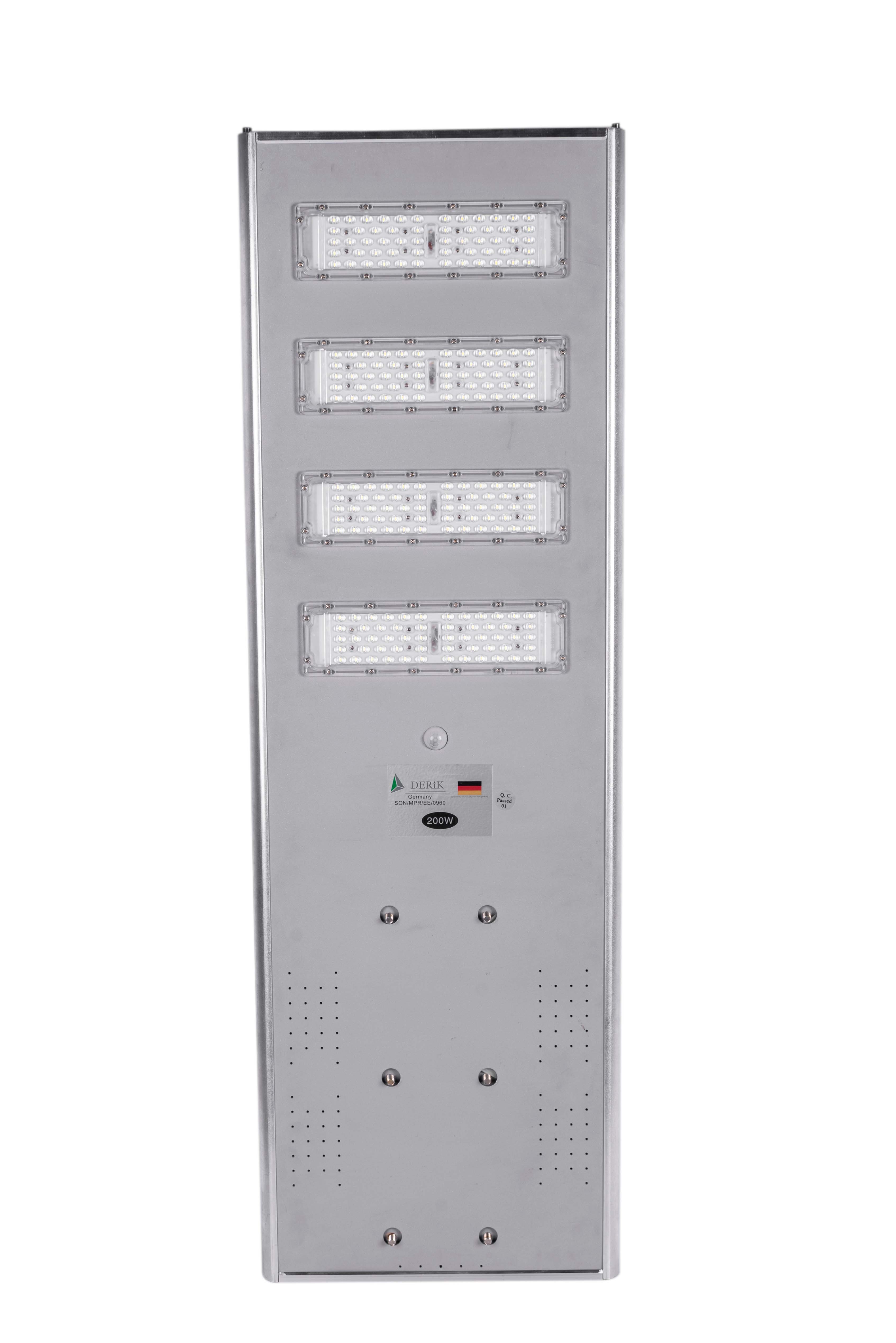 IP65 Stadium Waterproof Smart Sensor Flexible 200W LED all in one solar street light