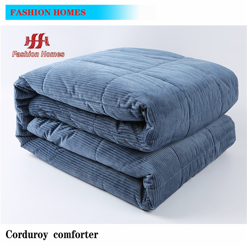Solid color Curduroy Square Lattice Comforter