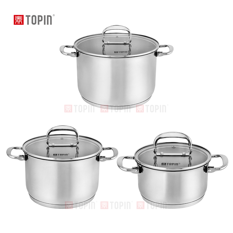 Topin stainless steel 3pcs cookware set