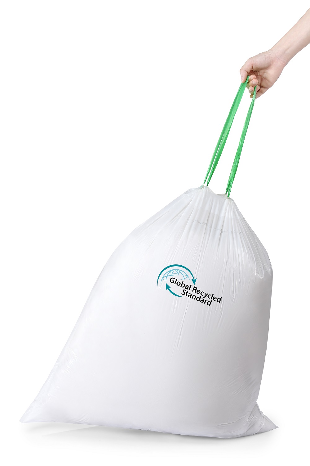 Drawstring bags with GRS post-consumer material