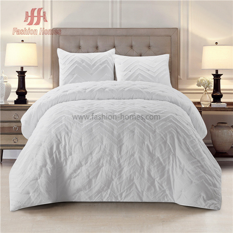 3PCS Clipped Dot Water Ripple Pattern Comforter