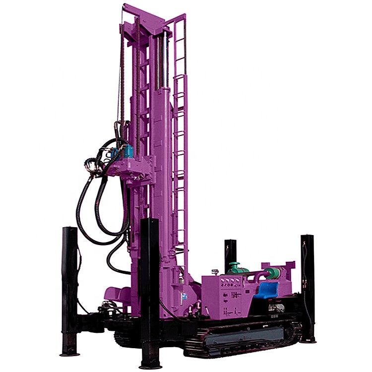 800meters depth crawler DTH water well drilling rig with air compressor and mud pump