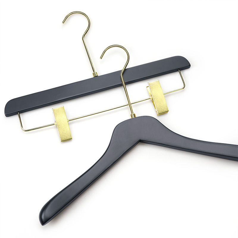 Custom black wooden hangers
