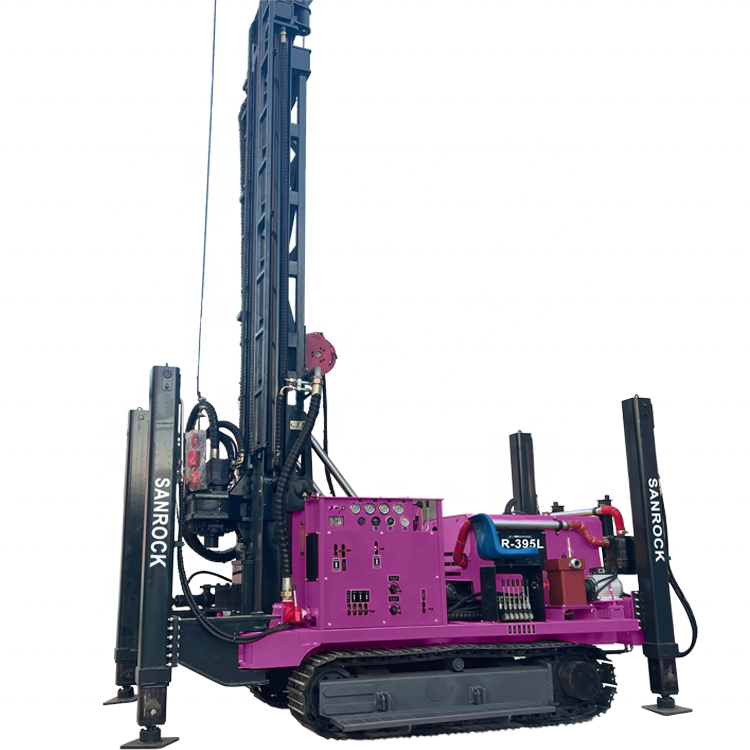 400meters depth crawler DTH water well drilling rig with air compressor and mud pump