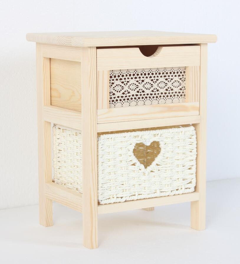 Wooden cabinet with 2 drawers